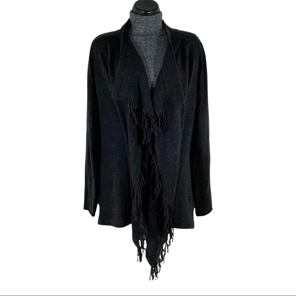 C. LUCE fringed wool and angora open cardigan with closure | M